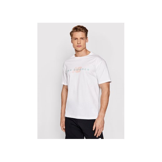 New Balance T-Shirt MT01516 Biały Relaxed Fit ze sklepu MODIVO w kategorii T-shirty męskie - zdjęcie 168543591