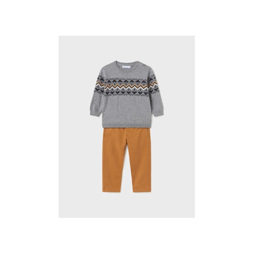 Mayoral Komplet sweter i spodnie materiałowe 2.544 Brązowy Regular Fit ze sklepu MODIVO w kategorii Komplety niemowlęce - zdjęcie 168543934