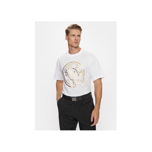 Versace Jeans Couture T-Shirt 75GAHT05 Biały Regular Fit ze sklepu MODIVO w kategorii T-shirty męskie - zdjęcie 168545064