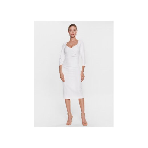 Nissa Sukienka codzienna RZ13994 Biały Slim Fit ze sklepu MODIVO w kategorii Sukienki - zdjęcie 168545092