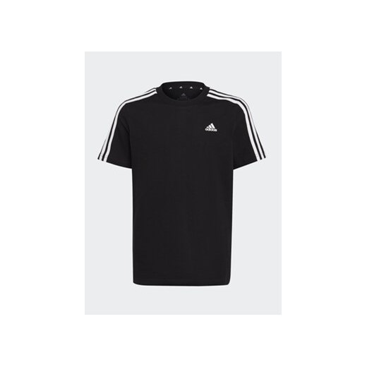 adidas T-Shirt Essentials 3-Stripes Cotton T-Shirt HR6330 Czarny Regular Fit ze sklepu MODIVO w kategorii T-shirty chłopięce - zdjęcie 168546710