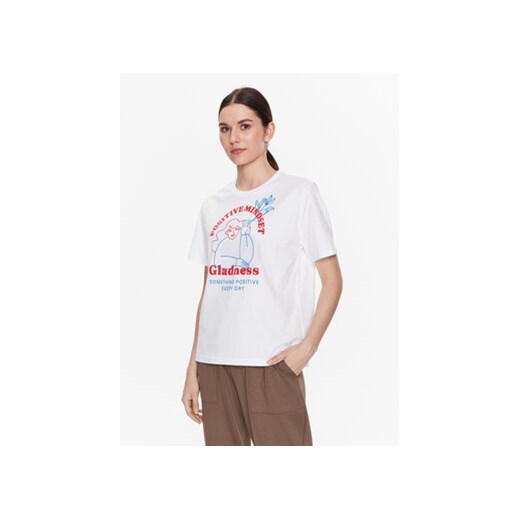 Outhorn T-Shirt TTSHF415 Biały Regular Fit ze sklepu MODIVO w kategorii Bluzki damskie - zdjęcie 168548664