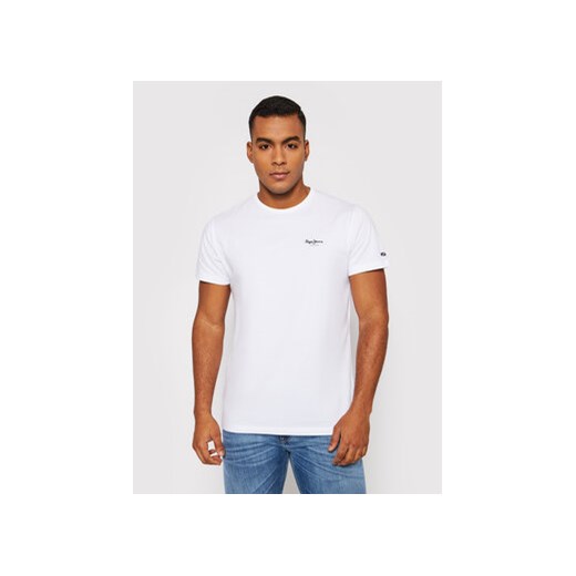 Pepe Jeans T-Shirt Original Basic 3 N PM508212 Biały Slim Fit ze sklepu MODIVO w kategorii T-shirty męskie - zdjęcie 168550072