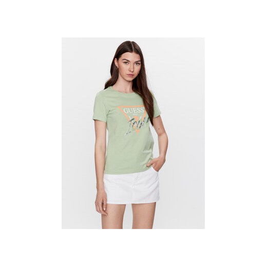 Guess T-Shirt Icon W3GI46 I3Z14 Zielony Regular Fit ze sklepu MODIVO w kategorii Bluzki damskie - zdjęcie 168550153