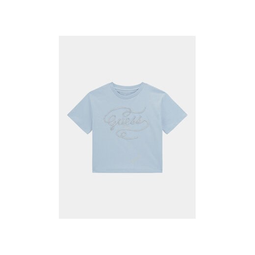Guess T-Shirt J4RI18 K8HM4 Niebieski Regular Fit ze sklepu MODIVO w kategorii Bluzki dziewczęce - zdjęcie 168550541