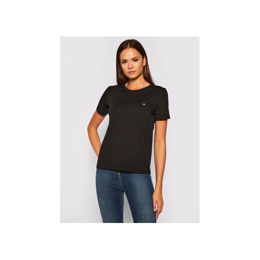 Calvin Klein T-Shirt Logo C-Neck K20K202132 Czarny Regular Fit ze sklepu MODIVO w kategorii Bluzki damskie - zdjęcie 168550863