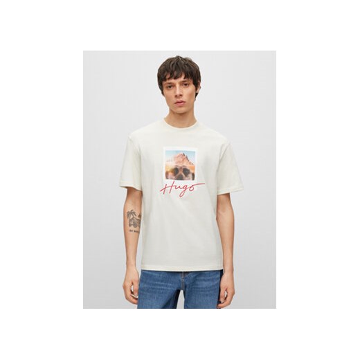 Hugo T-Shirt 50494397 Beżowy Relaxed Fit ze sklepu MODIVO w kategorii T-shirty męskie - zdjęcie 168551482