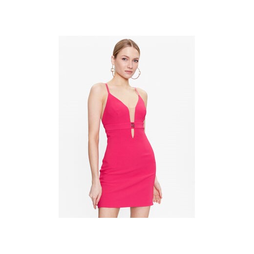 Elisabetta Franchi Sukienka koktajlowa AB-321-31E2-V300 Różowy Slim Fit ze sklepu MODIVO w kategorii Sukienki - zdjęcie 168551990
