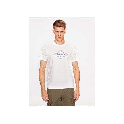 Pepe Jeans T-Shirt Wesley PM509123 Biały Regular Fit ze sklepu MODIVO w kategorii T-shirty męskie - zdjęcie 168552341