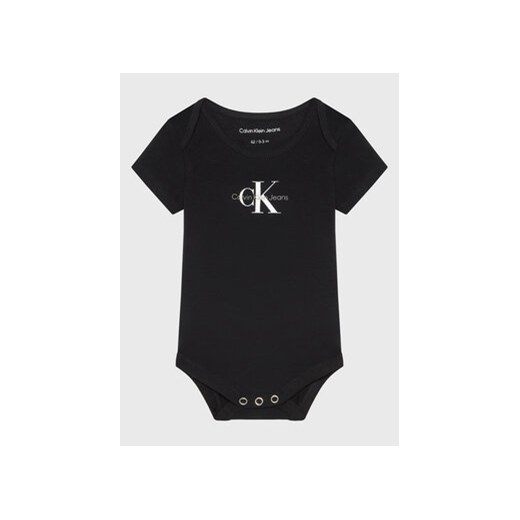 Calvin Klein Jeans Body dziecięce IN0IN00014 Czarny Regular Fit ze sklepu MODIVO w kategorii Body niemowlęce - zdjęcie 168552462