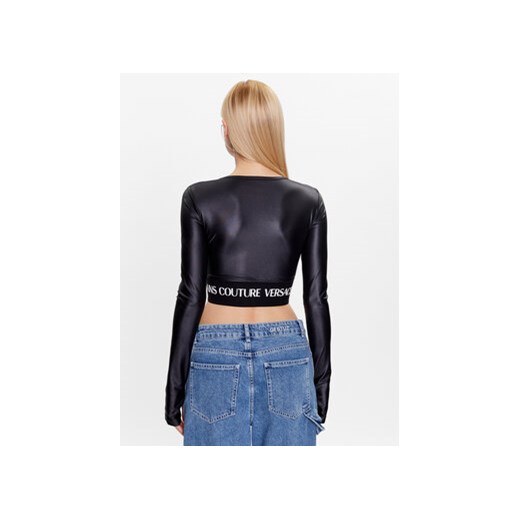 Versace Jeans Couture Bluzka 74HAH222 Czarny Regular Fit ze sklepu MODIVO w kategorii Bluzki damskie - zdjęcie 168552722
