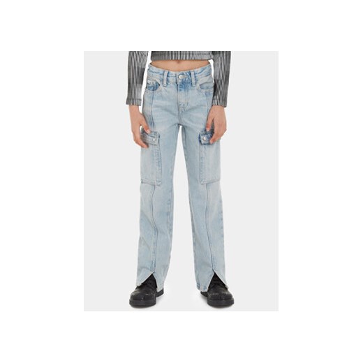 Calvin Klein Jeans Jeansy IG0IG02365 Niebieski Straight Fit ze sklepu MODIVO w kategorii Spodnie dziewczęce - zdjęcie 168553071