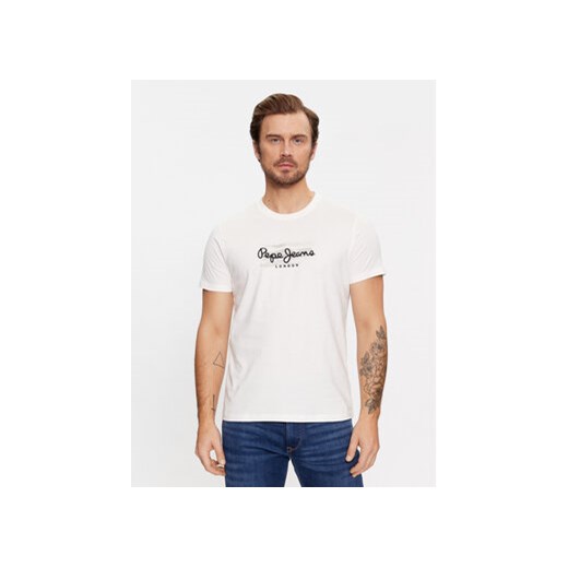 Pepe Jeans T-Shirt Castle PM509204 Biały Regular Fit ze sklepu MODIVO w kategorii T-shirty męskie - zdjęcie 168553232