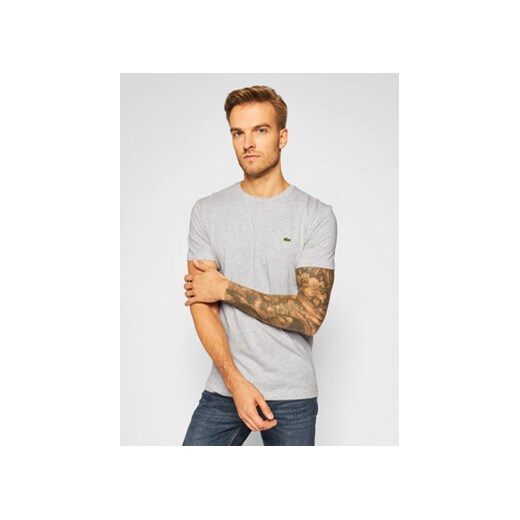 Lacoste T-Shirt TH2038 Szary Regular Fit ze sklepu MODIVO w kategorii T-shirty męskie - zdjęcie 168553650