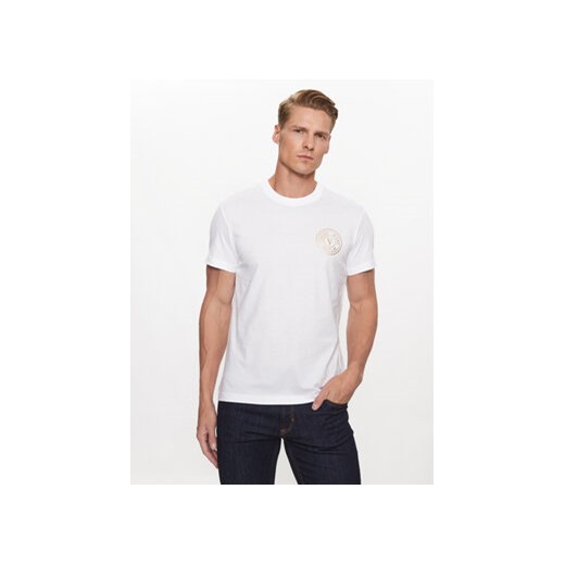Versace Jeans Couture T-Shirt 75GAHT06 Biały Regular Fit ze sklepu MODIVO w kategorii T-shirty męskie - zdjęcie 168553822