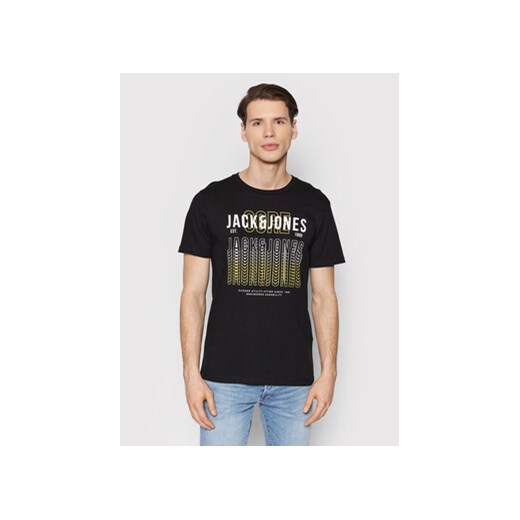 Jack&Jones T-Shirt Cyber 12200225 Czarny Regular Fit ze sklepu MODIVO w kategorii T-shirty męskie - zdjęcie 168553841