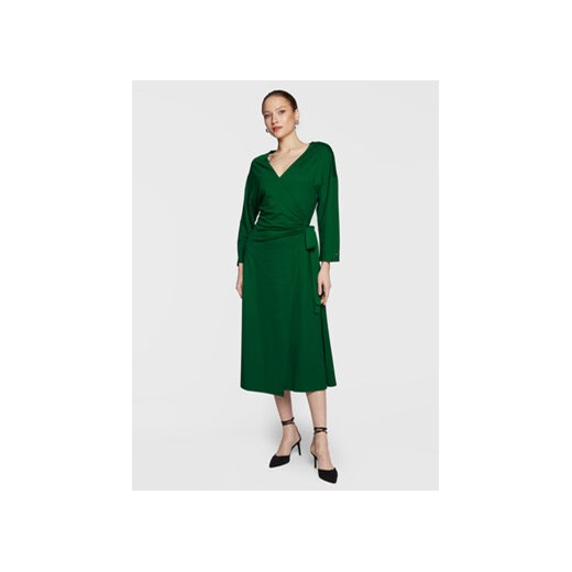 Tommy Hilfiger Sukienka koktajlowa WW0WW37101 Zielony Regular Fit ze sklepu MODIVO w kategorii Sukienki - zdjęcie 168553981