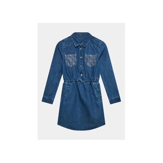 Guess Sukienka jeansowa J3BK21 D4EU0 Niebieski Regular Fit ze sklepu MODIVO w kategorii Sukienki dziewczęce - zdjęcie 168554164