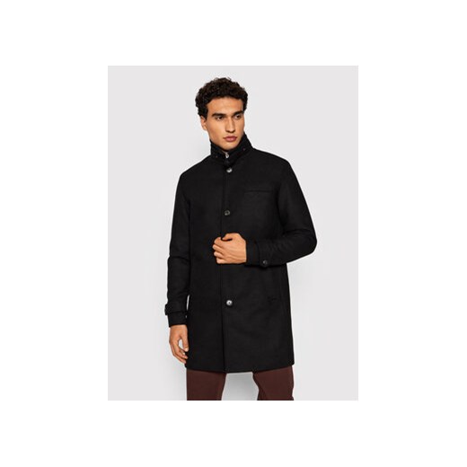 Jack&Jones PREMIUM Płaszcz wełniany Melton 12177644 Czarny Regular Fit ze sklepu MODIVO w kategorii Płaszcze męskie - zdjęcie 168554261