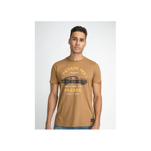Petrol Industries T-Shirt M-1030-TSR604 Brązowy Regular Fit ze sklepu MODIVO w kategorii T-shirty męskie - zdjęcie 168554440