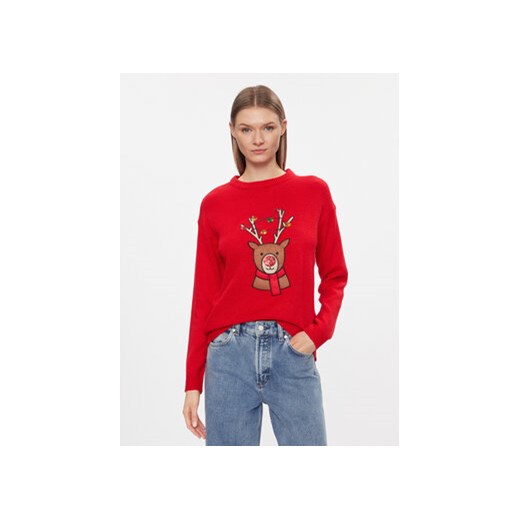 Brave Soul Sweter LKX-230RONNI Czerwony Regular Fit ze sklepu MODIVO w kategorii Swetry damskie - zdjęcie 168554664