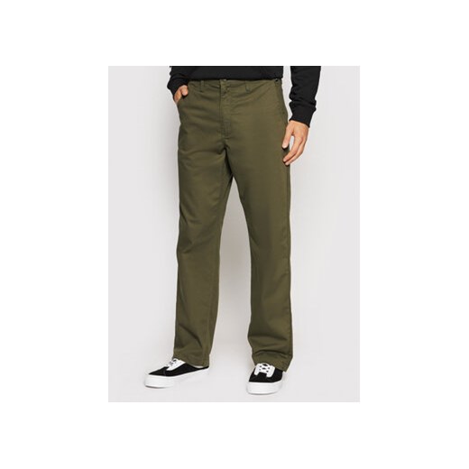 Vans Spodnie materiałowe Authentic VN0A5FJB Zielony Loose Fit ze sklepu MODIVO w kategorii Spodnie męskie - zdjęcie 168554703
