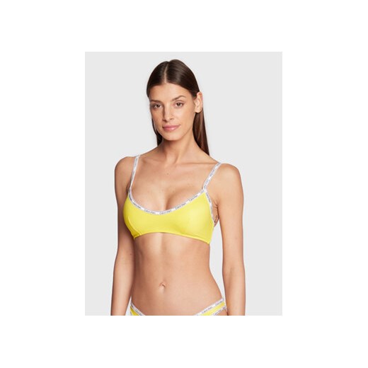 Calvin Klein Swimwear Góra od bikini KW0KW01946 Żółty ze sklepu MODIVO w kategorii Stroje kąpielowe - zdjęcie 168554723