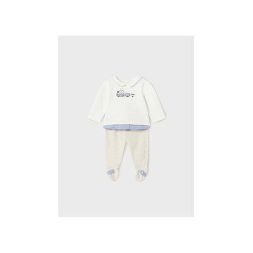 Mayoral Komplet bluzka i półśpiochy 2.508 Écru Regular Fit ze sklepu MODIVO w kategorii Komplety niemowlęce - zdjęcie 168555571