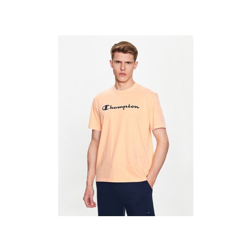 Champion T-Shirt 218604 Pomarańczowy Regular Fit ze sklepu MODIVO w kategorii T-shirty męskie - zdjęcie 168556364