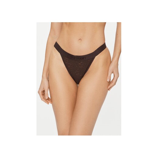 Calvin Klein Underwear Figi brazylijskie 000QF7347E Brązowy ze sklepu MODIVO w kategorii Majtki damskie - zdjęcie 168557414
