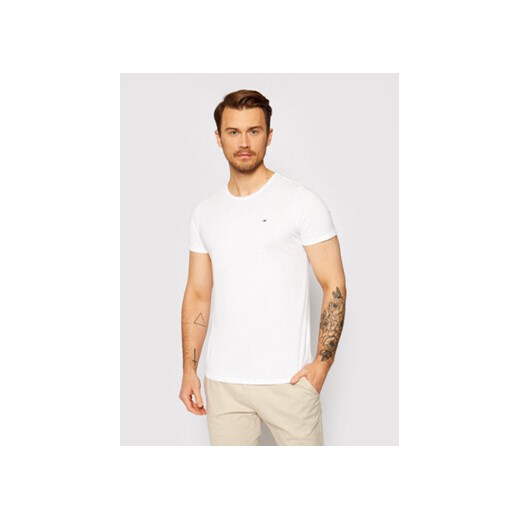 Tommy Jeans T-Shirt Jaspe Biały Slim Fit ze sklepu MODIVO w kategorii T-shirty męskie - zdjęcie 168557741