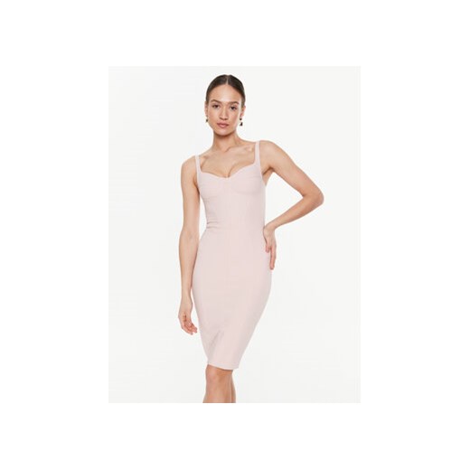 Elisabetta Franchi Sukienka koktajlowa AB-325-31E2-V360 Różowy Slim Fit ze sklepu MODIVO w kategorii Sukienki - zdjęcie 168558754