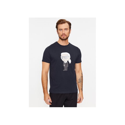 KARL LAGERFELD T-Shirt Crewneck 755071 500251 Granatowy Regular Fit ze sklepu MODIVO w kategorii T-shirty męskie - zdjęcie 168558774