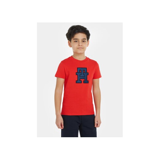 Tommy Hilfiger T-Shirt KS0KS00527 Czerwony Regular Fit ze sklepu MODIVO w kategorii T-shirty chłopięce - zdjęcie 168559984