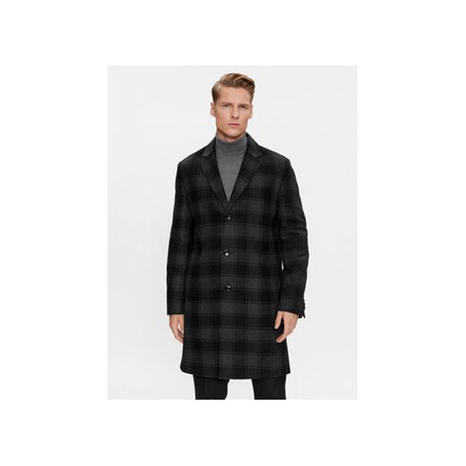 Boss Płaszcz wełniany H-Hyde-C-224 50502270 Czarny Regular Fit ze sklepu MODIVO w kategorii Płaszcze męskie - zdjęcie 168560044