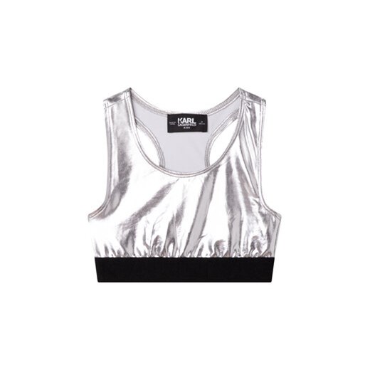 Karl Lagerfeld Kids Top Z15379 D Srebrny Slim Fit ze sklepu MODIVO w kategorii Bluzki dziewczęce - zdjęcie 168560100