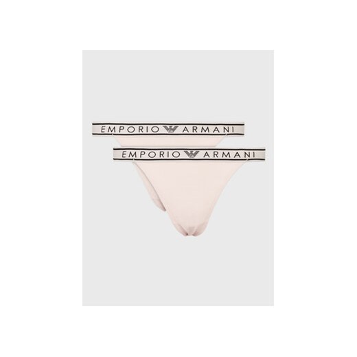 Emporio Armani Underwear Komplet 2 par stringów 164522 2F221 00470 Beżowy ze sklepu MODIVO w kategorii Majtki damskie - zdjęcie 168560200