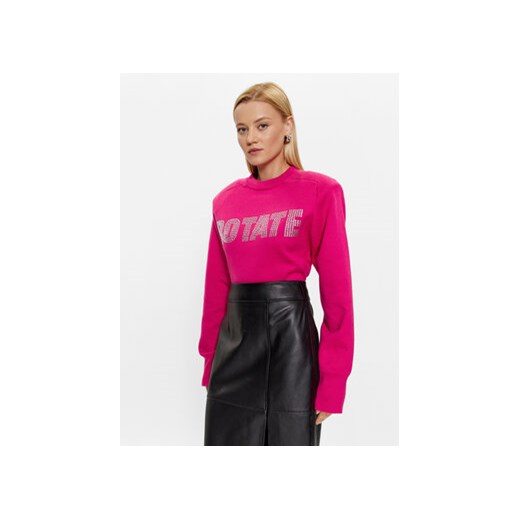 ROTATE Sweter Firm Rhinestone 1001151979 Różowy Regular Fit ze sklepu MODIVO w kategorii Swetry damskie - zdjęcie 168560614