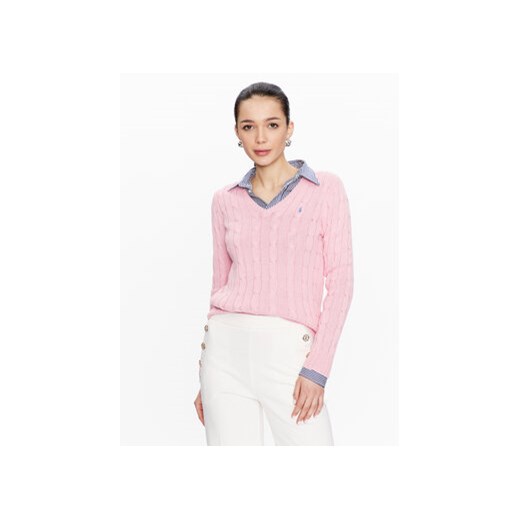 Polo Ralph Lauren Sweter 211891641004 Różowy Slim Fit ze sklepu MODIVO w kategorii Swetry damskie - zdjęcie 168560890