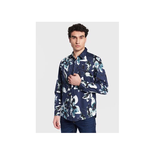 Guess Koszula M3GH24 W7N50 Granatowy Slim Fit ze sklepu MODIVO w kategorii Koszule męskie - zdjęcie 168561511