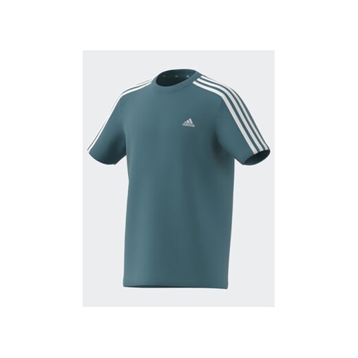adidas T-Shirt Essentials 3-Stripes Cotton T-Shirt IJ6269 Turkusowy Regular Fit ze sklepu MODIVO w kategorii T-shirty chłopięce - zdjęcie 168561634