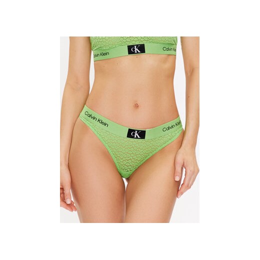 Calvin Klein Underwear Stringi 000QF7175E Zielony Calvin Klein Underwear L okazyjna cena MODIVO