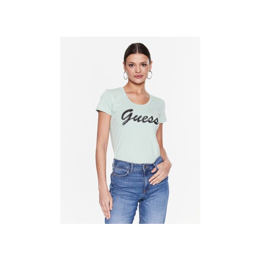 Guess T-Shirt Adriana W3RI50 J1314 Zielony Slim Fit ze sklepu MODIVO w kategorii Bluzki damskie - zdjęcie 168562070