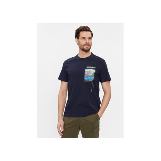 Napapijri T-Shirt S-Canada NP0A4HQM Granatowy Regular Fit ze sklepu MODIVO w kategorii T-shirty męskie - zdjęcie 168562332