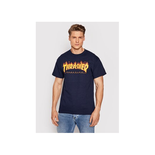 Thrasher T-Shirt Flame Granatowy Regular Fit ze sklepu MODIVO w kategorii T-shirty męskie - zdjęcie 168562470