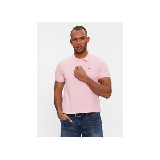 Tommy Jeans Polo DM0DM18312 Różowy Slim Fit ze sklepu MODIVO w kategorii T-shirty męskie - zdjęcie 168563453