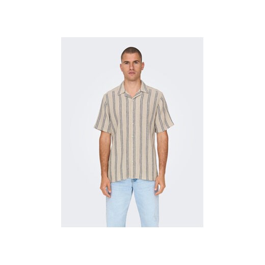 Only & Sons Koszula 22025659 Beżowy Regular Fit ze sklepu MODIVO w kategorii Koszule męskie - zdjęcie 168563884