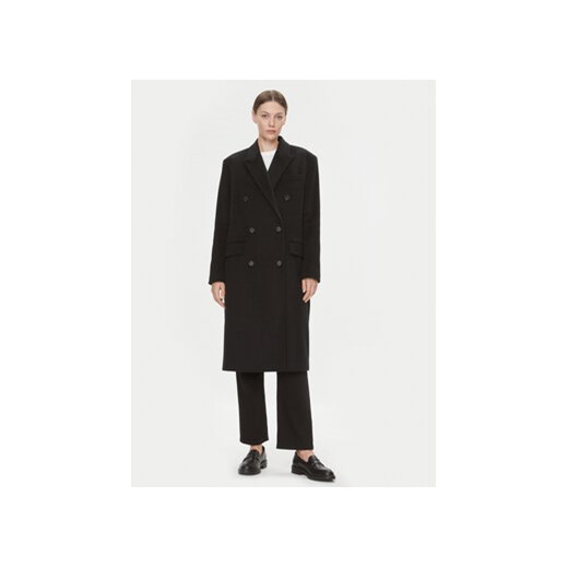 Calvin Klein Płaszcz wełniany K20K205935 Czarny Regular Fit ze sklepu MODIVO w kategorii Płaszcze damskie - zdjęcie 168564200