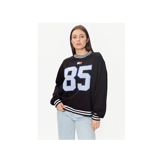 Tommy Jeans Bluza Logo DW0DW15420 Czarny Relaxed Fit Tommy Jeans XL MODIVO