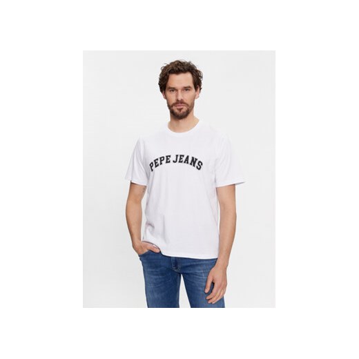 Pepe Jeans T-Shirt Clement PM509220 Biały Regular Fit ze sklepu MODIVO w kategorii T-shirty męskie - zdjęcie 168565642